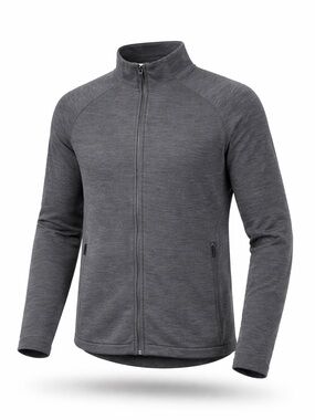 ZZegna Techmerino charcoal zip sweater Mens Medium pure merino wool Casual warm